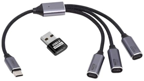 chenyang Cavo splitter USB 2.0 3 in 1, cavo USB C 1 a 3 HUB supporta alimentazione/dati/telefono compatibile OTG, tablet, laptop 0,85 piedi/26 cm