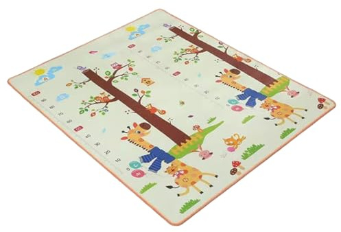 JIEBWCHA Kinder Spielteppich, Waschbarer Kindergarten Teppich, Doppelseitige Interaktive Matte Für Innenräume Kindergarten Kinderzimmer Sinnesanregung Aktivitäten Krabbelübungen Draußen