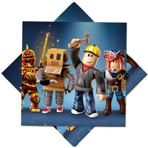 40 Stück Servietten Cartoon, 33x33cm Tischdeko Geburtstag, Servietten Personalisiert für Kinder Jungen Mädchen Party