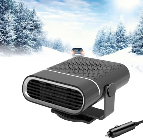 NHYDZSZ Chauffage 12v Voiture, Chauffage Voiture 2 en 1, 150w 12v Chauffage Voiture Allume Cigare, Dégivreur Pare Brise, Chauffage de Voiture Portable, Réglage Libre à 360°, Dégivrage et Désembuage