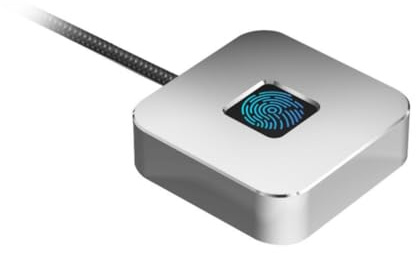 Tosuny Lettore di Impronte Digitali USB Desktop per Wins 10/11 Hello, Dongle per PC per Scanner Biometrico di Impronte Digitali, Tocco a 360° e Corrispondenza Biometrica Rapida, Chiave di (SILVER)