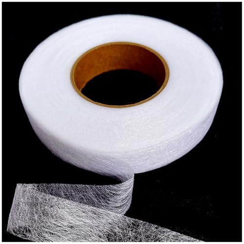 Ailiver Saumband zum Aufbügeln 60 Meter Bügelband Saumband,Breite 20mm Saumband zum Aufbügeln Waschfest Nahtband zum Spleißen von Stoffen, Hosen,Vorhänge,Kleidung (White.- 1 Stück)