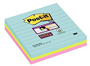 Post-It® Super Sticky Lined Notes Miami XL 101x101mm