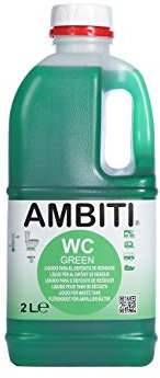 Ambiti | WC Green | Fluide d’Élimination des Déchets | Additif Concentré pour Eaux Usées | Facilite et Accélère la Décomposition et l’Élimination des Déchets Organiques et du Papier Hygiénique | 2L