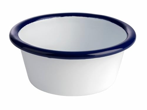 APS 40646 ENAMELWARE Metall Schüssel weiß / Blau, Ø 8 x 3.5 cm 0.08 ltr.