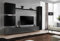 All4All Wohnwand SW 8 - Wohnzimmermöbel - Schrankwand für Wohnzimmer - Wohnzimmerschrank - Anbauwand Hängend -Modern - Schwarz+Grau 21
