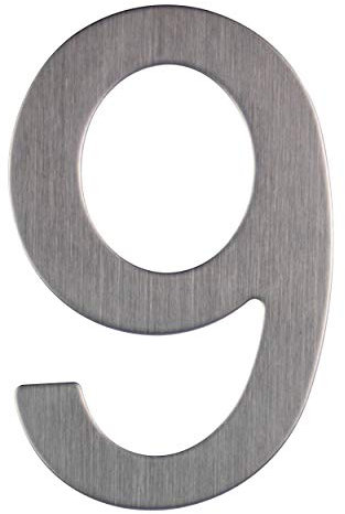 Lettera e Numero civico in acciaio inox opaco, adesivo, altezza 76 mm, numero civico design… (9)
