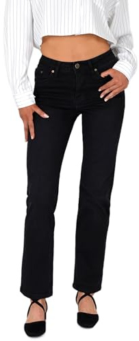 ESRA High Waist Jeans Damen Straight Damen Jeanshose Stretch bis Große Größe G400