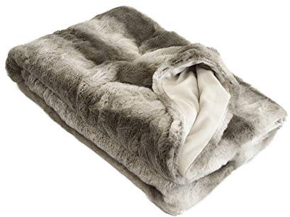 MESANA Wohndecke Decke Blanca grau Polyester Microfaser-Fleece Tagesdecke Kuscheledecke Zudecke Fleecedecke warm kuschelig Decke gemütlich Wohnzimmerdecke