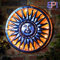 BPIL Solar Powered Metal Sun Garden Ornaments with Bright LED Light – Weatherproof Outdoor Wall Art Decoration for Patio, Yard, Fence – Metal Art for All Seasons, Easy Installation