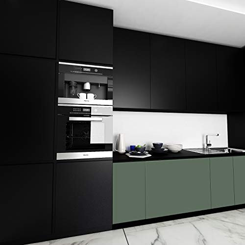 Livelynine 40CMx10M Klebefolie Schwarz Matt Folie Möbel Küchenfolie Selbstklebende Tapete Schwarze Folie für Wohnzimmer Schlafzimmer Möbel Fenster Küchen Schränke Wandfolie Selbstklebend Abwaschbar