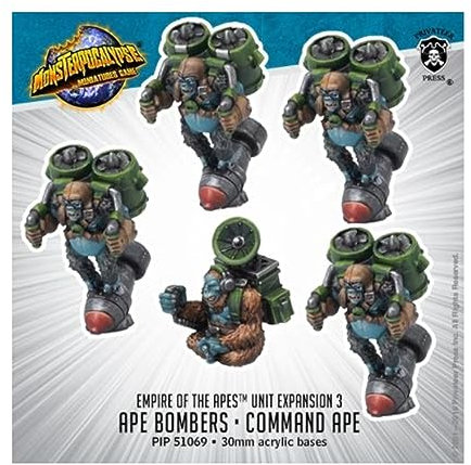 Monsterpocalypse: Empire of The Apes Ape Bombers & Command Ape Units (White Metal)