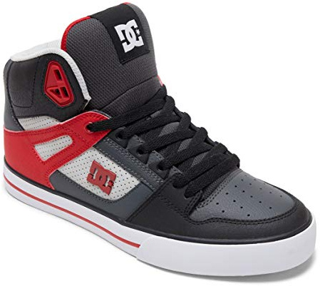 DC Shoes Pure High-Top WC, Skateboardschuhe für Herren, Grey Red, 43 EU