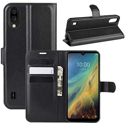 HualuBro Cover ZTE Blade A5 2020, Flip Cover a Libro in PU Pelle Antiurto Portafoglio Leather Case Custodia per ZTE Blade A5 2020 Cover (Nero)
