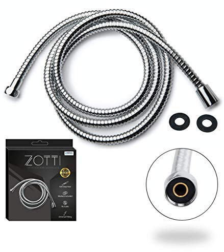 ZOTTI Tubo doccia a passaggio largo 1 m - Per pressione dell'acqua extra - Tubo doccia di ricambio in acciaio inossidabile - A prova di perdite e anti-attorcigliamento - Raccordo standard universale