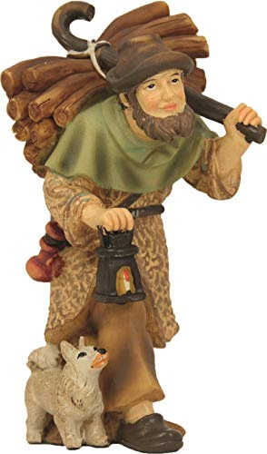 Dekop Krippenfigur Hirte mit Holz und Laterne passend für 7cm Figuren (444444635285062)