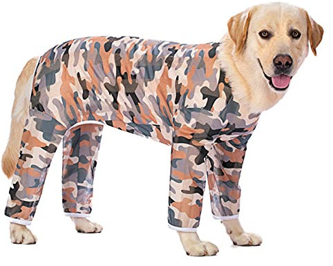 Hundebekleidung für mittelgroße große Hunde, Anti-Haar-Hunde-Einteiler mit Sonnenschutz, kühlendes Haustier, vierbeinig, Pyjama, Hunde-Shirt (26#:Camouflage)