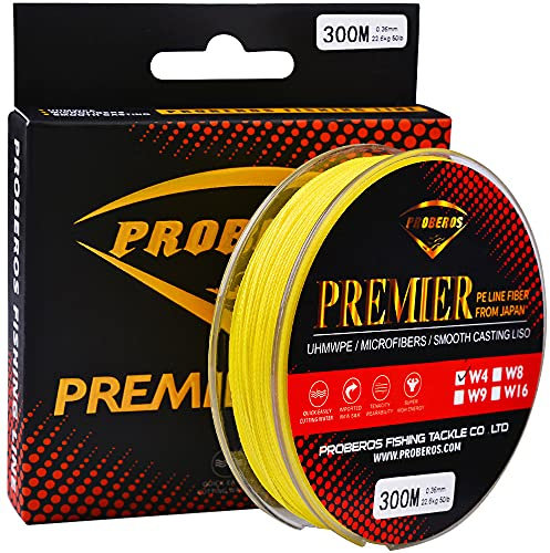 DOOGL 4 Strang geflochtene Angelschnur, 6LB-100LB 300 Meter Abriebfeste geflochtene Linien Performance PE-Angelschnur,30LB(0.26mm)