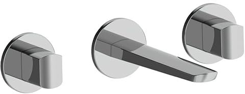 Rubinetto Gruppo Lavabo Lavandino Bagno 3 Fori Incasso a Muro Mis cromo di Palazzani Rubinetterie