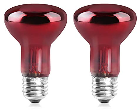 Bonlux 50W E27 R63 Infrarot-Wärmelampe Dimmbar Rot Reptilien-Wärmelampe UVA+UVB AC 220–240V Heizlicht für Amphibien, Schildkröten, Geckos, Schildkröten, Schlangen (2 Stück)