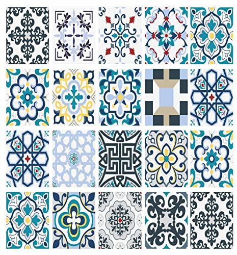 Adesivi per piastrelle a mosaico, confezione da 16, per 200 mm x 250 mm, 20 cm x 25 cm, impermeabili, per cucina e bagno, C63