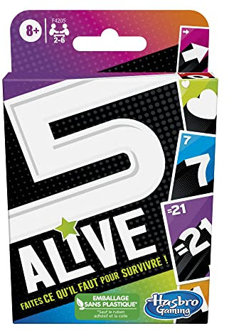 Hasbro Gaming 5 Alive, Jeu de Cartes pour Enfants, Jeux de Famille, à Partir de 8 Ans, Multijoueur 2 à 6 Personnes, Jeux de Société Voyage d'Été