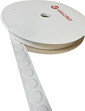 VELCRO® - Monete adesive bianche a scelta tra gancio e anello da 13 mm, adesivi bifacciali, monete adesive, (solo per confezione, 20 monete)