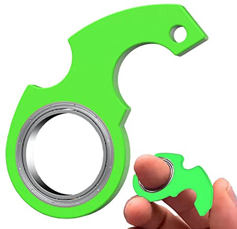 Mineatig Finger Spinner Schlüsselanhänger, Spinning Fidget Toys, Multifunktionales Key Focus Spielzeug Für Teenager Und Erwachsene Entspannung, Leuchtendes Grün