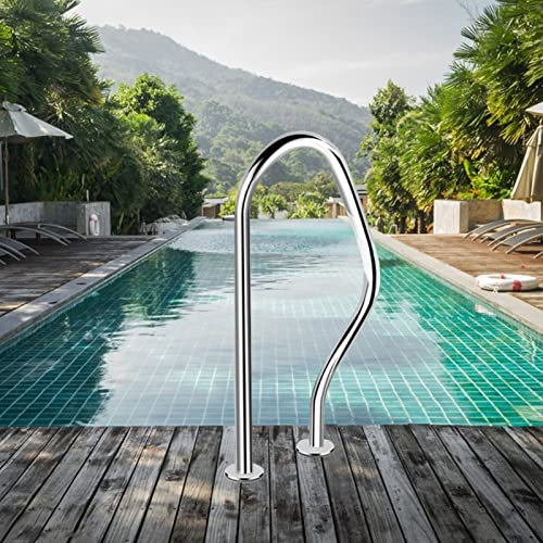 Swimming Pool Handrails 304 Stainless Steel Pool G Schwimmbad Handlauf 304 Edelstahl-Poolgeländer, Spa-Treppengeländer 3-Bend-Pool-Sicherheitsschienen für Garten Hinterhofpools, 1,2 mm dick, Splitter
