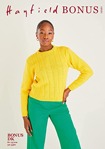 Hayfield Bonus Double Knit Knitting Pattern, 10591 Sweater