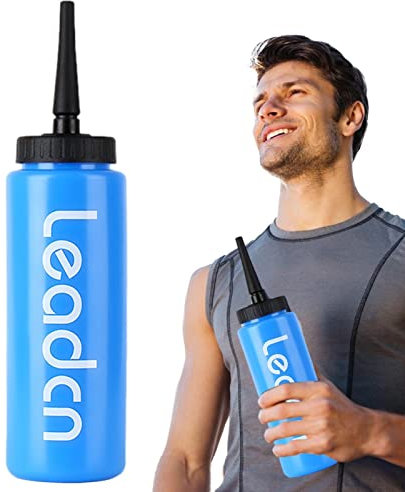 Aferzov Hockey Water Bottle | 35.2oz Portable Large Capacity Long Straw Squeeze Bottles - Refillable Cycling Water Bottles for Boxing Hockey Football Sports