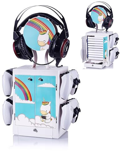 Numskull Eric The Unicorn Gaming Locker, Controller Holder, Headset Stand for PS5, Xbox Series X S, Nintendo Switch - Official Numskull Merchandise