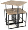 COSTWAY 5 TLG. Bartisch Set, Kleine Essgruppe mit Metallgestell, Esstisch (80 x 80 x 93cm) mit 4 Hockern (36 x 36 x 60cm), Küchenbar Sitzgruppe, Küchentisch Stehtisch Holz