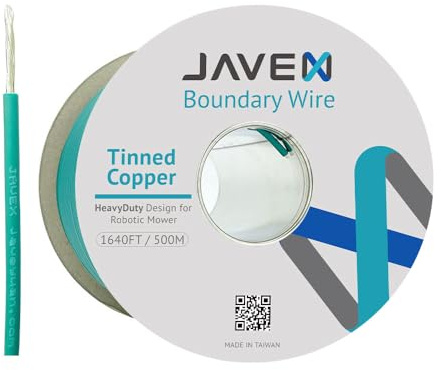 JAVEX Robotic Mower Boundary Wire Cable- Tinned Copper Heavy Duty Universal for Gardena, Husqvarvna, Worx & Other Lawn Auto-Mower Brands Installation Kit [3.4mm, 24x0.25mm] Green, 500M/1640ft