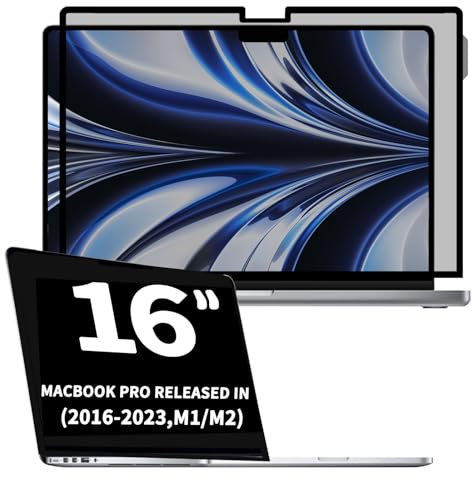 Phimoos Nano Adsorption Blickschutzfilter Für Apple MacBook Pro 16 Zoll (2019-2024, M1/M2/M3/M4 Pro/Max),Einfache Anbringung, Abnehmbar,HD-Klarheit,Kratzfest,Anti-Blaulicht,Anti-Blend-Datenschutzfilte