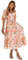 HEYPORK Damen Frühling Sommer Rock Bequem Lässig Kleider Mode Elegant Röcke Frauen Gedruckt Taille Versammlung Puffärmel V-Ausschnitt Kleid Lang(Rosa, M)