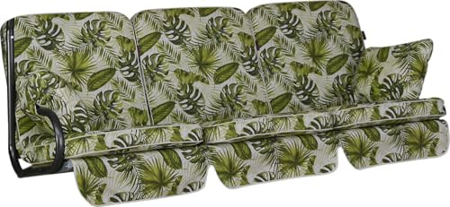ANGERER Hollywoodschaukel Auflage Comfort beige-grün Gemustert | passend für viele 3-Sitzer Hollywoodschaukeln, Schaukelauflage Made in Germany
