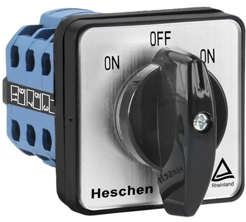 Heschen Interruttore universale a camme, SZW26-20/B303.3, (ON), pulsante 660 V 32 A, 3 posizioni, 3 fasi, 12 morsetti, CE