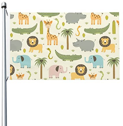 Safari-Tiere, lustige Flaggen, 7,6 x 12,7 cm, für den Außenbereich, Flaggen für Zimmer, doppelseitige Flagge, Innendekoration, Banner für Studentenwohnheim, Raumdekoration, Hofflaggen,