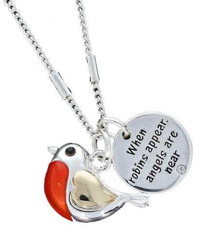 Equilibrium Robins Appear süße zweifarbige Halskette 334744, Versilbert