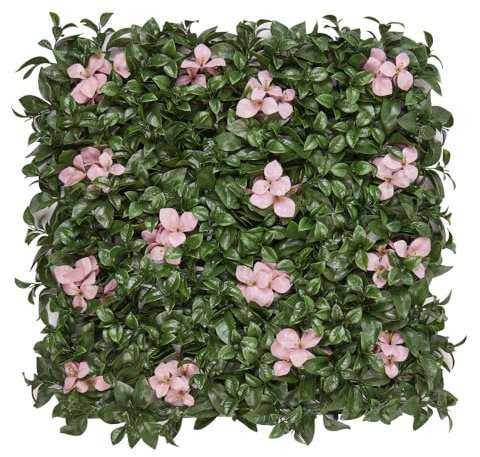 Hansmeier Pflanzenwand Pinker Garten - Vertikaler Garten - 50 x 50 cm - Sichtschutz - Wandpaneele - Kunstpflanze