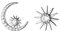 Reffeer Massive 925 Sterling Silber CZ Mond Stern Ohrringe Ohrstecker für Damen Ohrringe Mond Sonne Ohrstecker Asymmetrisch (A-Silber)