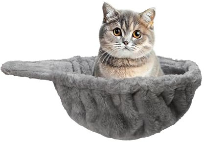 Grand arbre à chat Hamac/lit – Un accessoire de pièces de rechange confortable et profond | Accessoires complémentaires au design grand lit pour tour à chat (diamètre : 34 cm, gris clair)