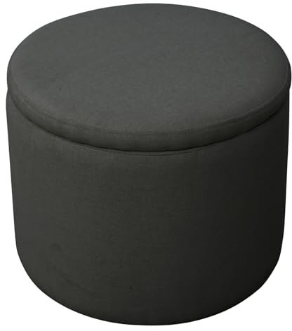 SVITA Amber Aufbewahrungsbox mit Deckel Hocker mit Stauraum Sitzhocker Sitzsack Sitzpouf wohnungs zubehör gepolstert Stoffbezug Anthrazit