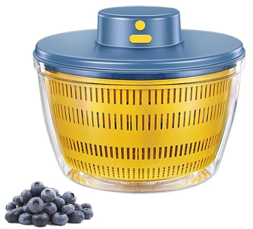 ERICAT Spinner Eléctrico para Lechuga, Lavadora Giratoria De Verduras, Gran Capacidad De 4 litros Y Buen Diseño De Doble Capa, Cesta Coladora Extraíble Y Limpieza Rápida, para Lechuga, Frutas