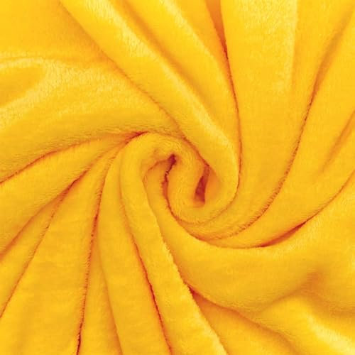 Wellness Fleece Stoff, kuschelig weicher Fleecestoff zum Nähen, gelb (Länge am Stück: ab 50cm / Breite: 150cm)
