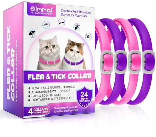 Flohhalsband für Katze,Zeckenhalsband für Katzen,Effektiver Schutz vor Ungeziefern,Wasserdicht und verstellbar,Bis zu 24 Monate Zeckenschutz