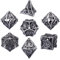 SIQUK 7 Stücke DND Würfel Set, Metall Würfel Spiel Polyedrische Würfel Hohles Spielwürfel Dungeons and Dragons Würfel für D&D MTG RPG（Antikes Eisen）