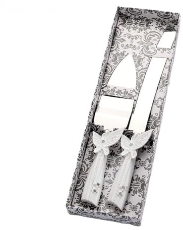 Wedding Cake Knife Shovel Server Set Silverware Stainless Steel Resin Handle Wedding Party Thanksgiving Christmas (Butterfly)