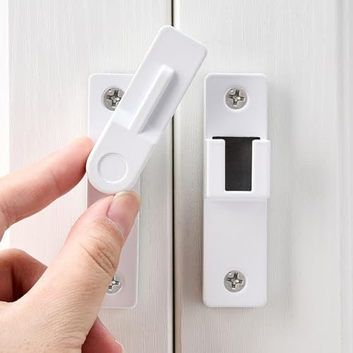 INIRET 180-Grad-Klappriegel, Scheunentürriegel, weiße Zinklegierung, Scheunentor, Flip-Türriegel, Schiebetür, antikes Schloss, Torriegel, Weinschrank, Schranktürriegel, weißes Finish